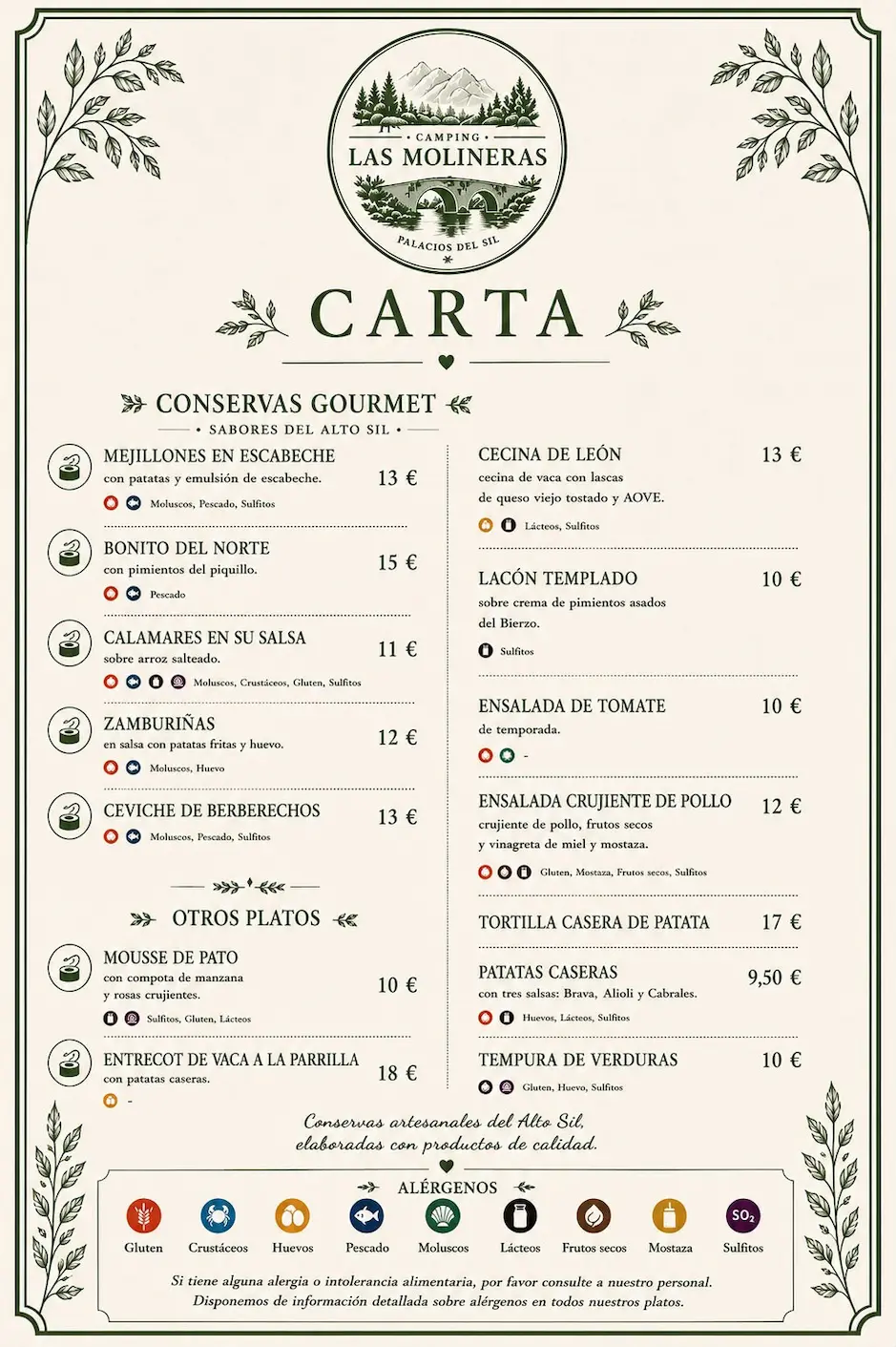 Carta del restaurante Preview