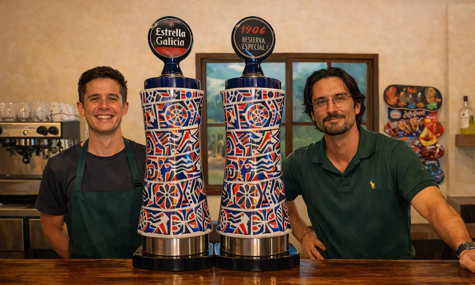Los hijos de la directora atendiendo a los huéspedes en la barra del camping durante la temporada alta